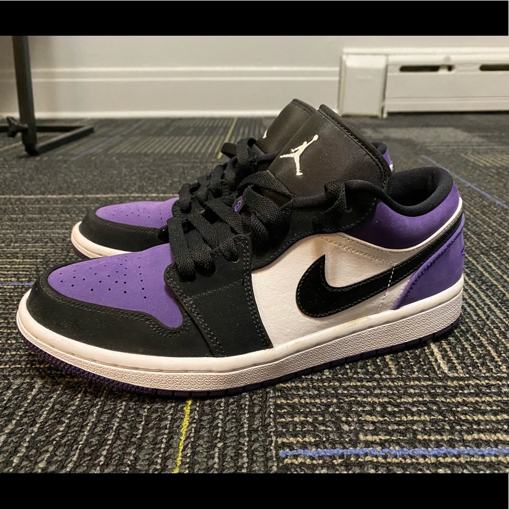 Air Jordan 1’s Low- Purple, White, and Black